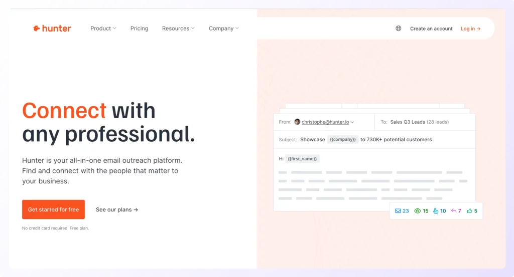 Buying leads from Hunter platform