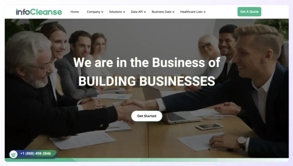 InfoCleanse C-level Executive Email List Provider landing page