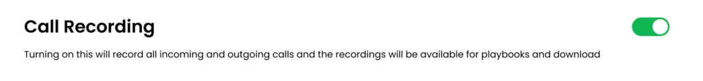 call recording feature