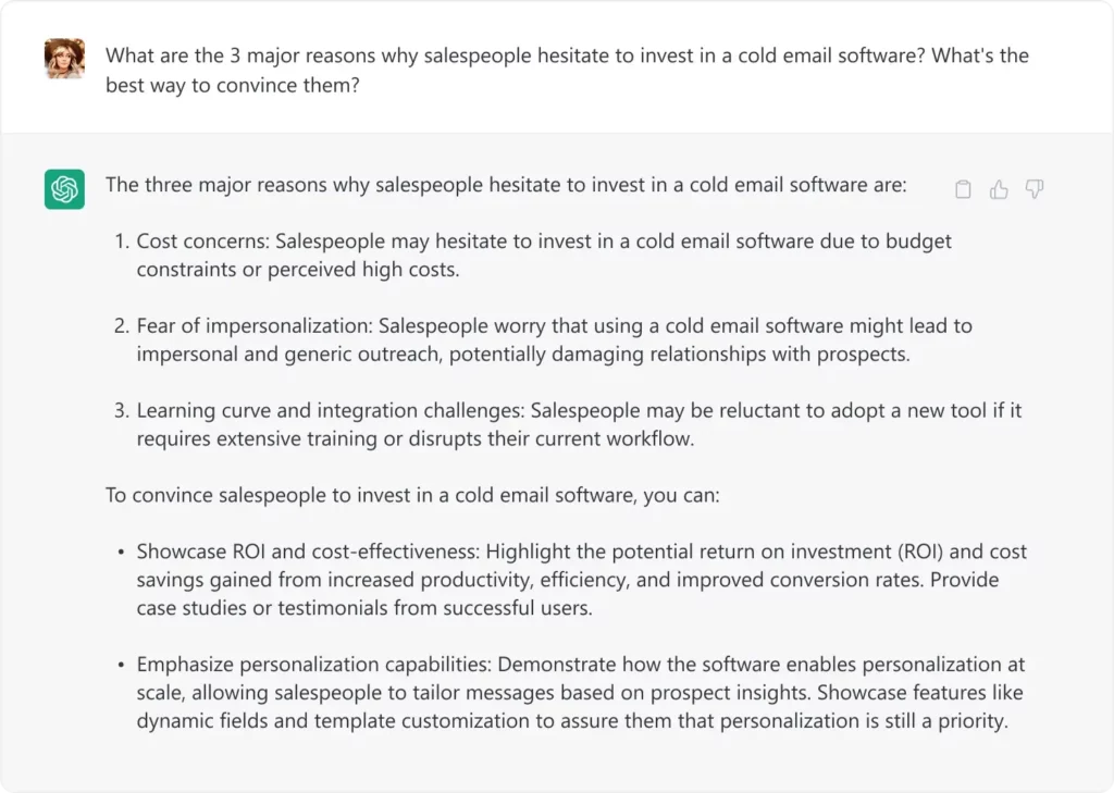 ChatGPT Prompts for Doing Customer Research using investment hesitation reasons