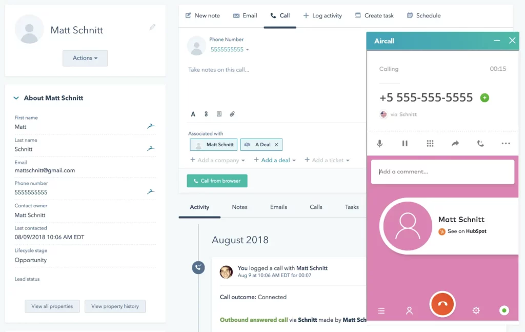 Aircall on HubSpot Marketplace