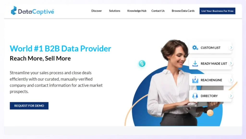 CMO email list provider DataCaptive landing page