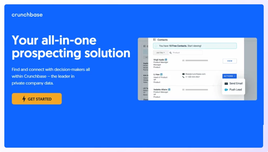 Crunchbase is one of the data enrichment tools