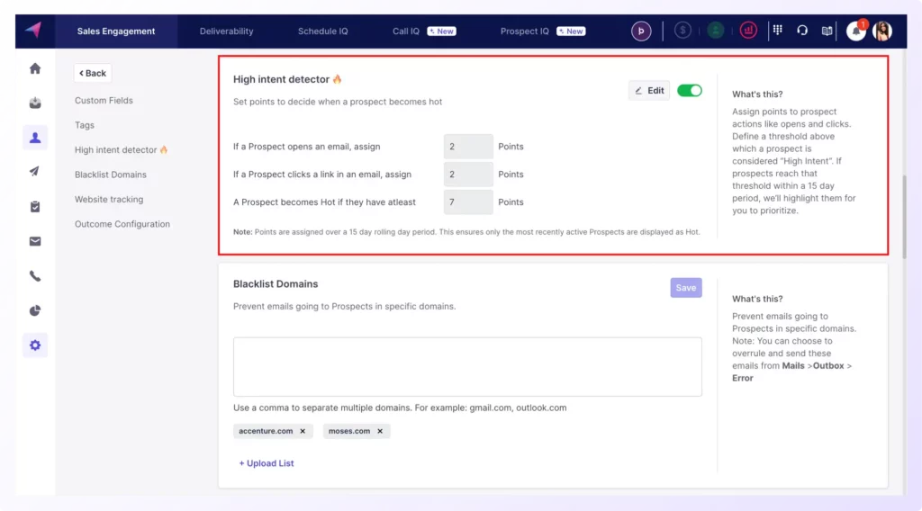 Intent detection of prospects