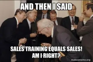 Funny sales meme Overconfident newbie vs. sales reality