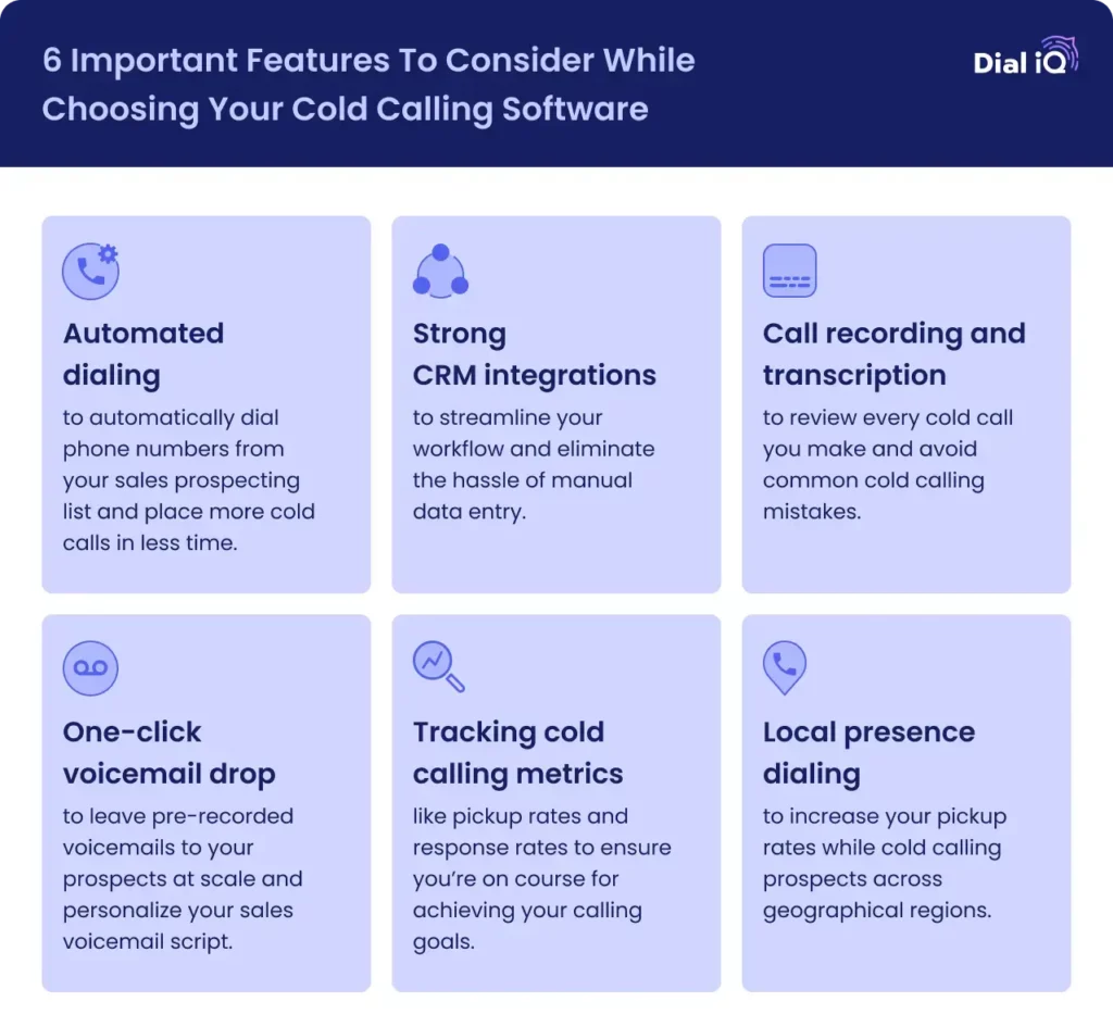 important cold calling features to consider