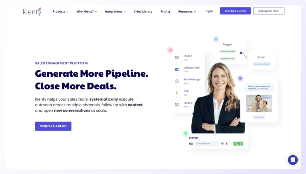 landing page of Klenty