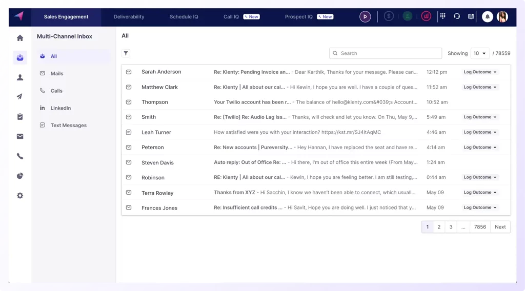 Multi-channel Inbox Feature of klenty