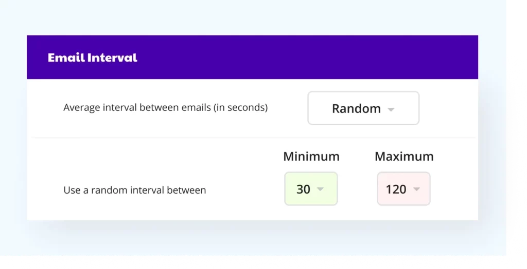 Product for email interval
