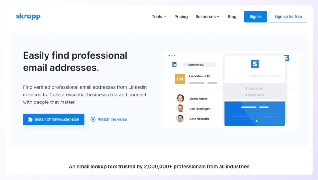 Skrapp LinkedIn prospecting tool