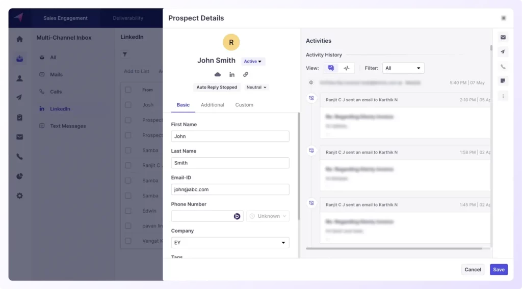 Sync LinkedIn responses on Klenty and unify your channels